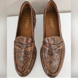 Like New Lauren Ralph Lauren Snakeskin Loafers